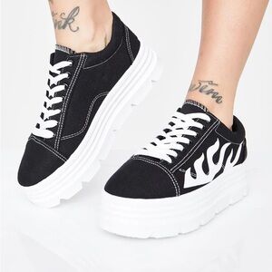 Koi Footwear The Furies Flamed Black Chunky Trainers